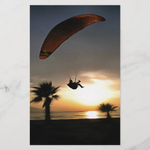 Dropzone At Dusk Adventure Paraglider Art Stationery