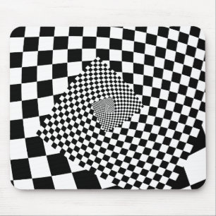 Droste Chequered Spiral Mouse Pad