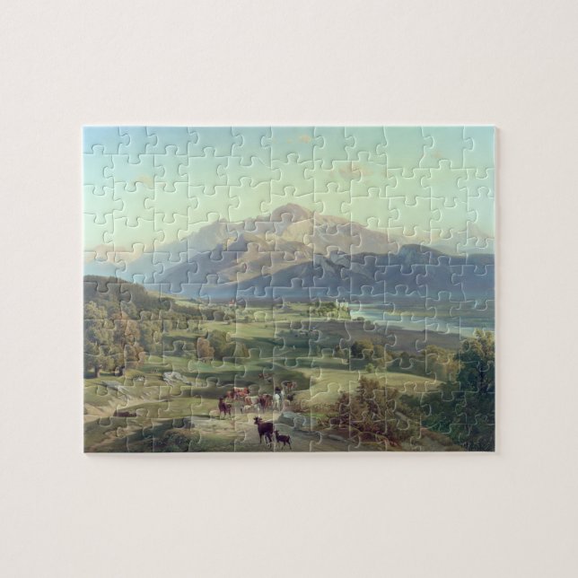 Drover on Horseback with his Cattle in a Mountaino Jigsaw Puzzle (Horizontal)