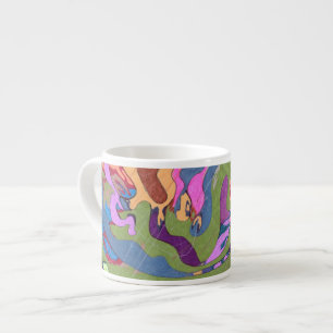 "Drowning" Abstract Art Espresso Cup