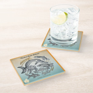 "Drowning in Plastic" Glass Coaster