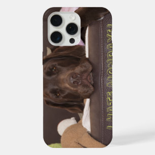 Drowsy Chocolate Lab With Toys iPhone Case