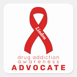 Drug Addiction Awareness Advocate White Square Sticker