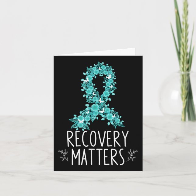 Drug Alcohol Recovery S Addiction Awareness Ribbon Card (Front)
