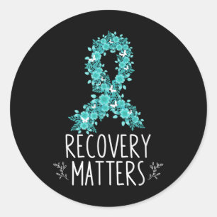 Drug Alcohol Recovery S Addiction Awareness Ribbon Classic Round Sticker