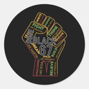 Drug Black 67 Black History Month Six Seven Meme _ Classic Round Sticker