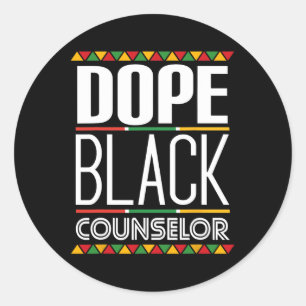 Drug Black Counsellor Black History Month Classic Round Sticker