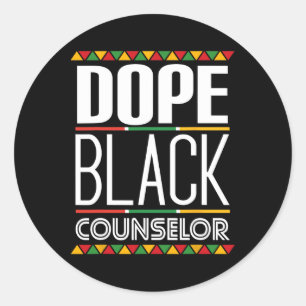Drug Black Counsellor Black History Month Classic Round Sticker