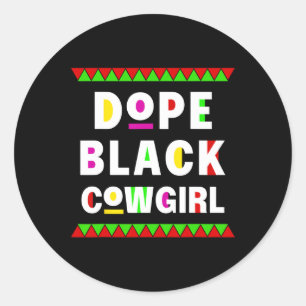Drug Black Cowgirl Horseback African American Blac Classic Round Sticker