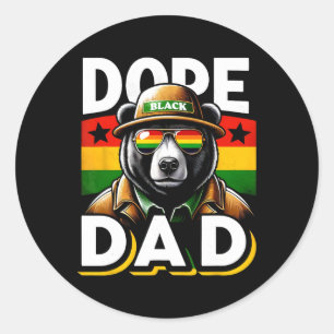 Drug Black Dad Black History Month Funny Black Dad Classic Round Sticker