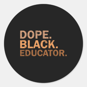 Drug Black Educator Melanin Black Month African Ed Classic Round Sticker
