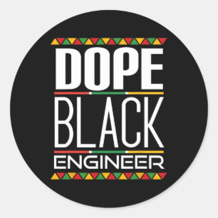 Drug Black Engineer Black History Month  Classic Round Sticker