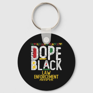 Drug Black Law Enforcement Officer Black History M Key Ring