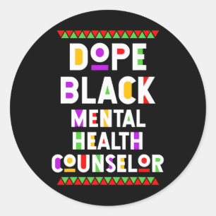 Drug Black Mental Health Counsellor African Americ Classic Round Sticker