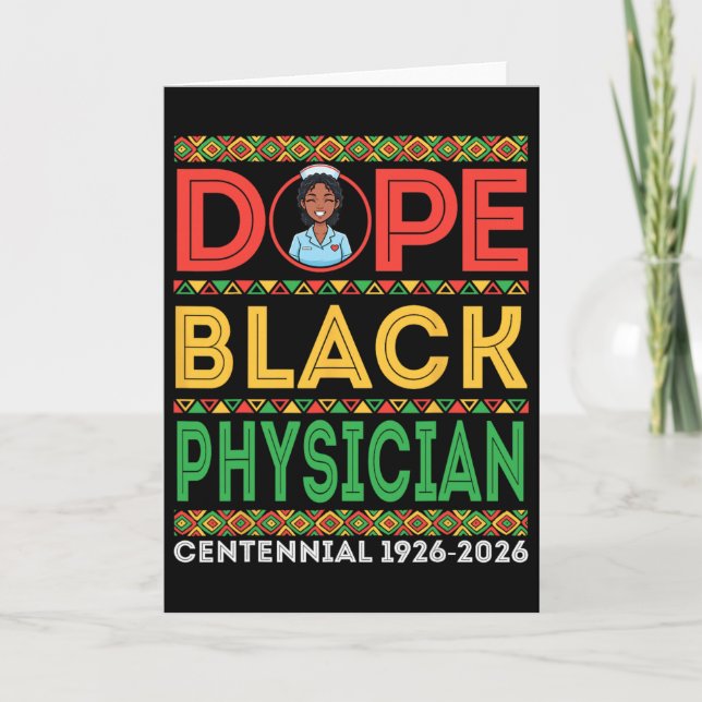 Drug Black Physician Centennial 1926 2026 Black Hi Card (Front)