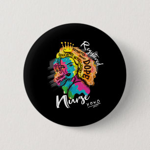 Drug Black Registered Nurse Queen For Women 6 Cm Round Badge