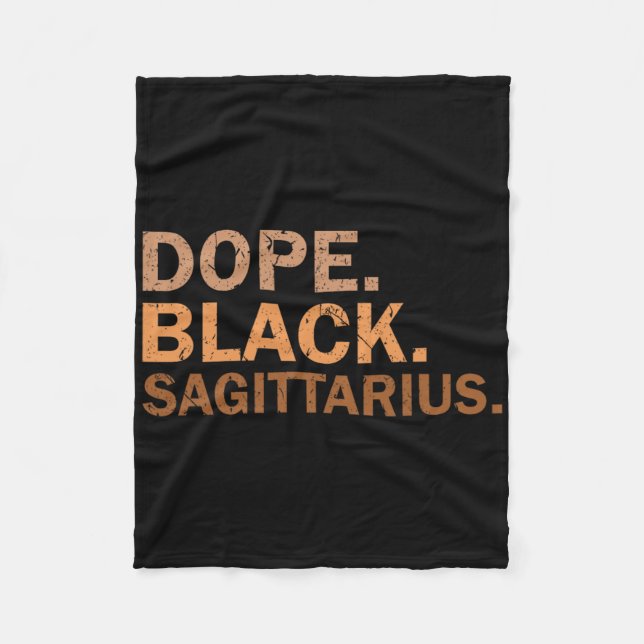 Drug Black Sagittarius Melanin African Zodiac Sagi Fleece Blanket (Front)