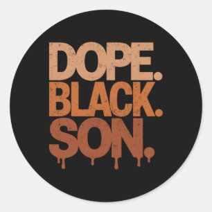 Drug Black Son Black History Month Juneteenth Kids Classic Round Sticker