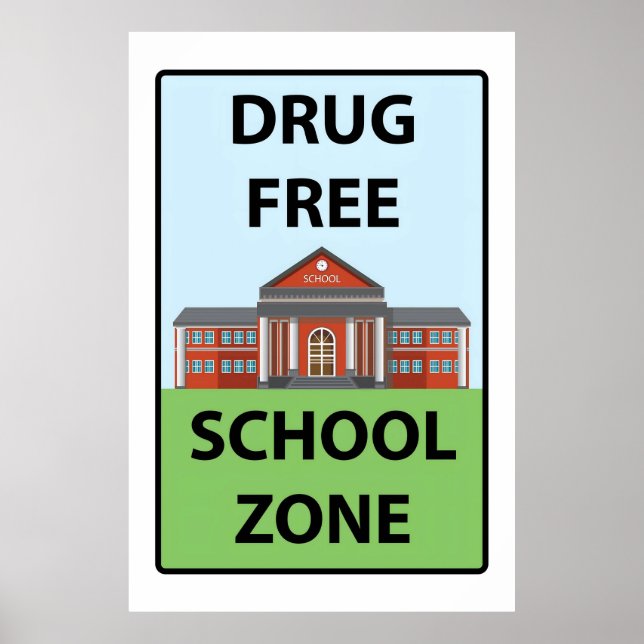 Drug Free For School banner Poster (Front)