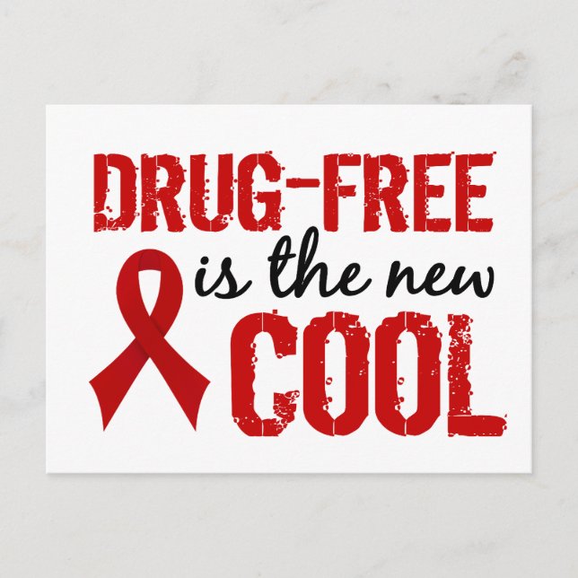 Drug-Free Is The New Cool Postcard (Front)