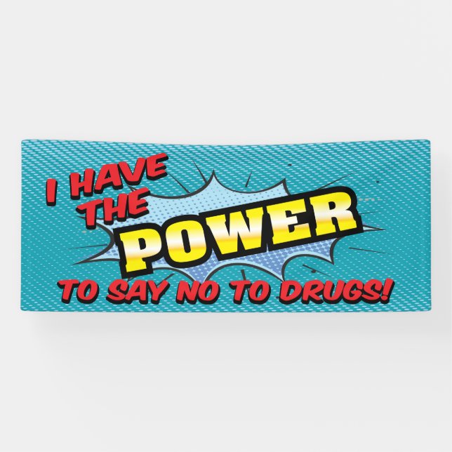 Drug Free School Red Ribbon Hero Power Banner (Horizontal)