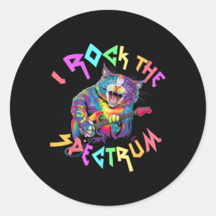 Drug I Rock The Spectrum Autism Dad Peace Love Kin Classic Round Sticker