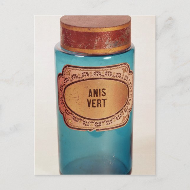 Drug Jar, with label for Anis Vert, c.1860 Postcard (Front)