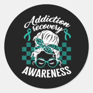 Drug Overdose Awareness Addiction Recovery Awarene Classic Round Sticker