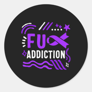 Drug Overdose Awareness Addiction Ribbon Drug Addi Classic Round Sticker