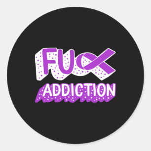 Drug Overdose Awareness Addiction Ribbon Drug Addi Classic Round Sticker
