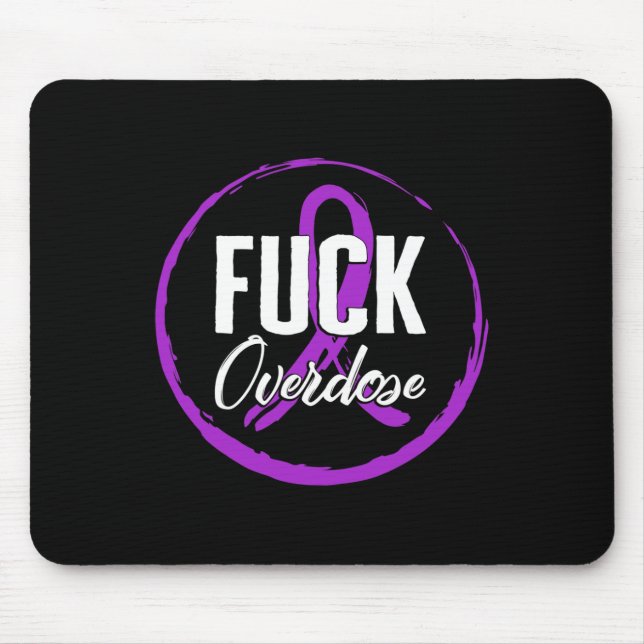 Drug Overdose Awareness August Overdose Ribbon Dru Mouse Pad (Front)