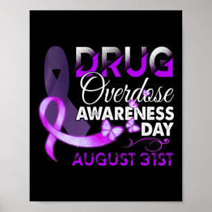 Drug Overdose Awareness Day  August 31 2021 Purple Poster