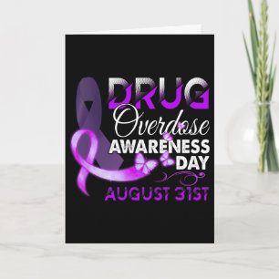 Drug Overdose Awareness Day August 31 Purple  Card