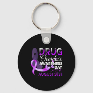 Drug Overdose Awareness Day August 31 Purple Key Ring