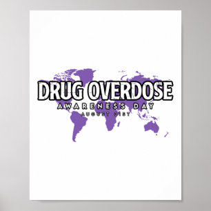 Drug Overdose Awareness Day August 31 Purple  Poster