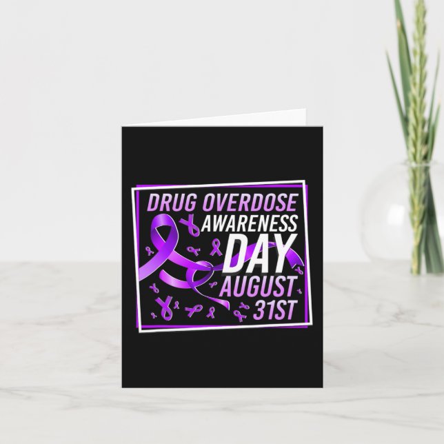 Drug Overdose Awareness Day August 31st Recovery W Card (Front)