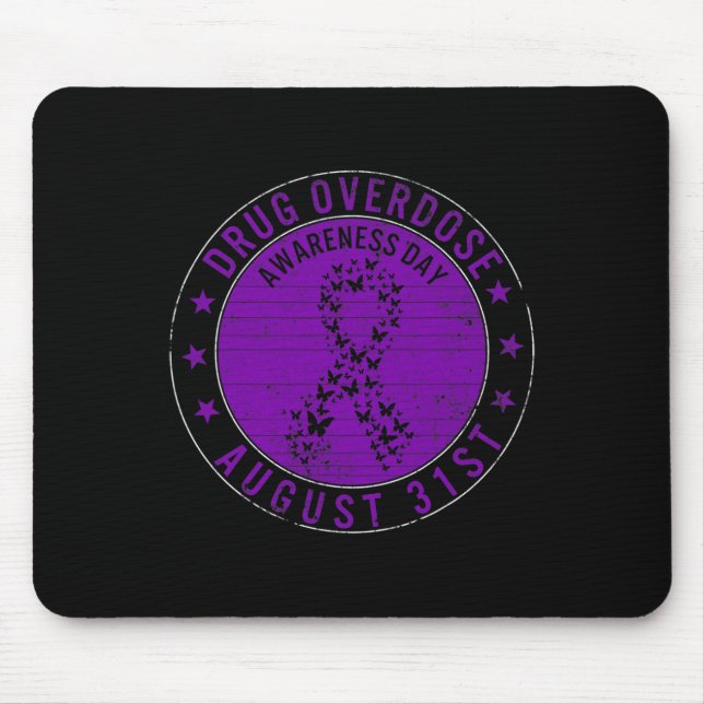 Drug Overdose Awareness Day August 31st Recovery W Mouse Pad (Front)