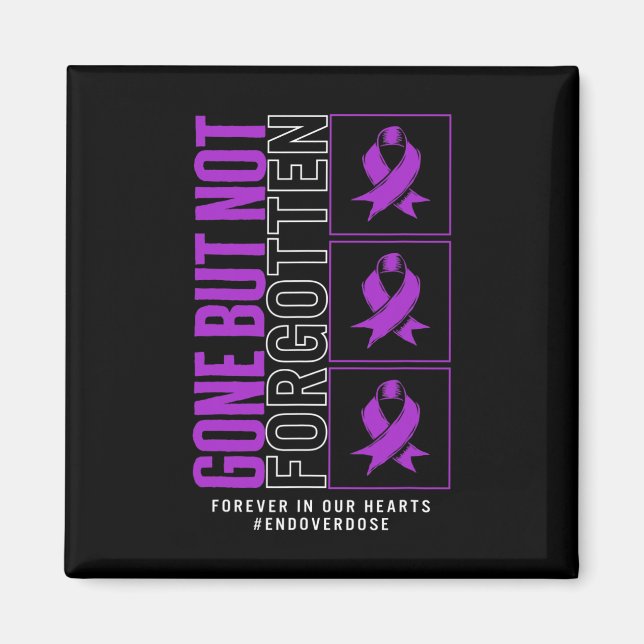 Drug Overdose Awareness Gone But Not Forgotten Rib Magnet (Front)