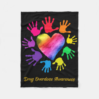 Drug Overdose Awareness Hands Drug Overdose Gift  Fleece Blanket