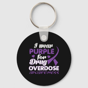 Drug Overdose Awareness I Wear Purple Key Ring