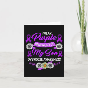 Drug Overdose Awareness In Memory Of My Son Purple Card