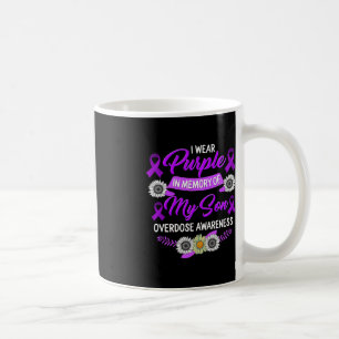 Drug Overdose Awareness In Memory Of My Son Purple Coffee Mug