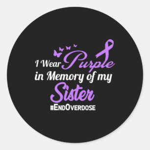 Drug Overdose Awareness Memory Classic Round Sticker