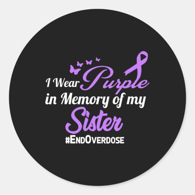 Drug Overdose Awareness Memory  Classic Round Sticker (Front)