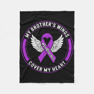 Drug Overdose Awareness My Brother's Wings Cover M Fleece Blanket