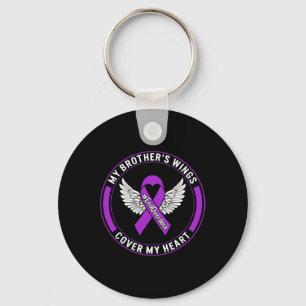 Drug Overdose Awareness My Brother's Wings Cover M Key Ring