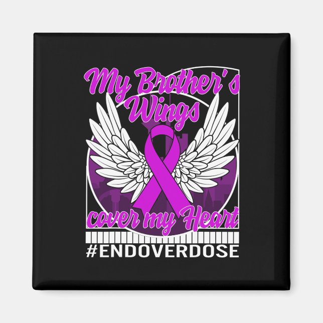 Drug Overdose Awareness My Brother's Wings Cover M Magnet (Front)
