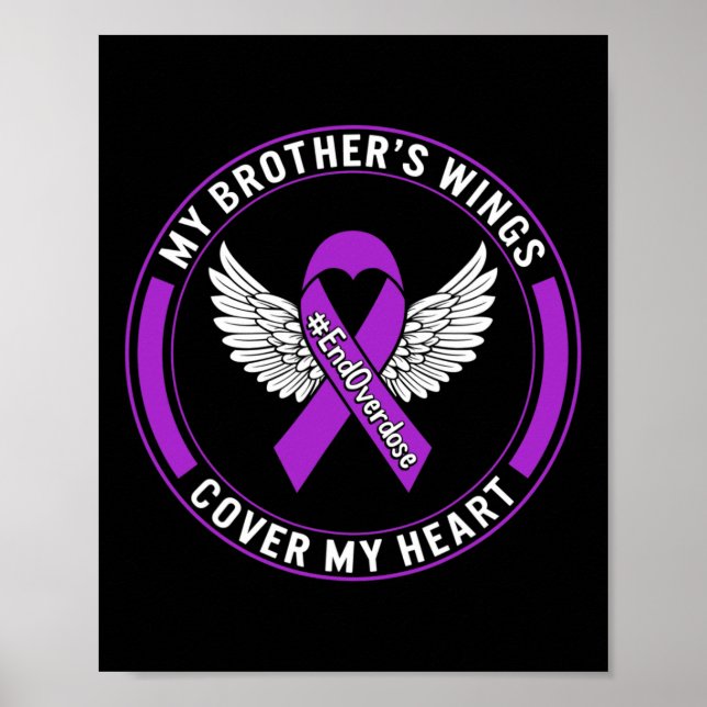Drug Overdose Awareness My Brother's Wings Cover M Poster (Front)