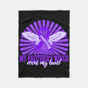 Drug Overdose Awareness My Brother's Wings Purple Fleece Blanket