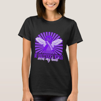 Drug Overdose Awareness My Brother's Wings Purple  T-Shirt